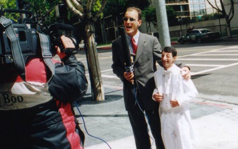 Rodolfo Carlos com Claudio Chirinian, o ET, em gravação em Los Angeles no início dos anos 2000 - Acervo Pessoal