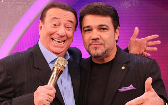 O apresentador Raul Gil e o pastor Marco Feliciano no SBT; religioso discutiu com Thammy Miranda - Rodrigo Belentani/SBT