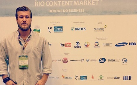 O ex-BBB Diego Gasques no Rio Content Market 2015, no Rio de Janeiro, há duas semanas - Instagram/@diegogasques