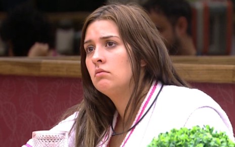 Tamires em um de seus momentos de chateação durante sua passagem pelo BBB 15 - Reprodução/TV Globo