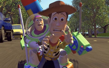 O astronauta Buzz Lightyear e o caubói Wood, brinquedos da animação Toy Story, que irá ao ar no TNT - Divulgação