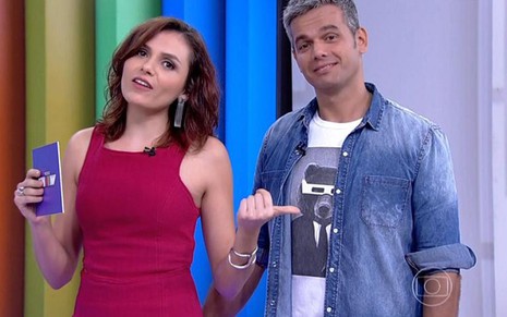 Monica Iozzi e Otaviano Costa no Vídeo Show; programa ao vivo teve pior audiência nesta quinta (9) - Reprodução/TV Globo