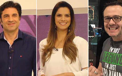Edu Guedes, Mariana Leão e Celso Zucatelli: trio vai comandar programa matinal na RedeTV! - Reprodução/TV Record