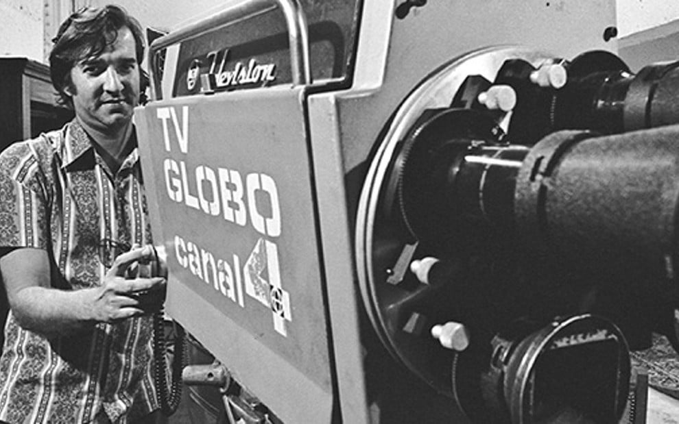 Operador de câmera da Globo em 1965, quando a emissora foi inaugurada no Rio de Janeiro - Fotos: Memória Globo