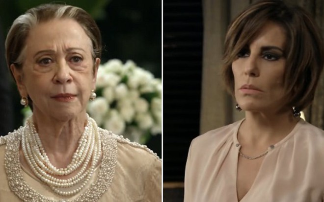 Fernanda Montenegro e Gloria Pires em Babilônia; Teresa libertará Beatriz, mas desconfiará dela - Montagem Reprodução/TV Globo
