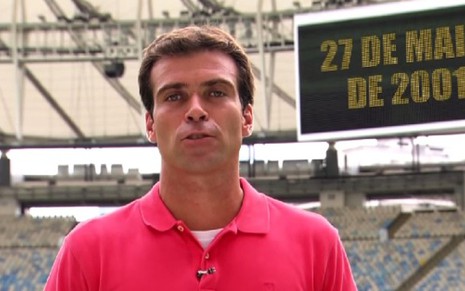 Thiago Asmar na primeira e única reportagem da série Memórias de um Gol, no Esporte Espetacular de 5/4 - Reprodução/TV Globo