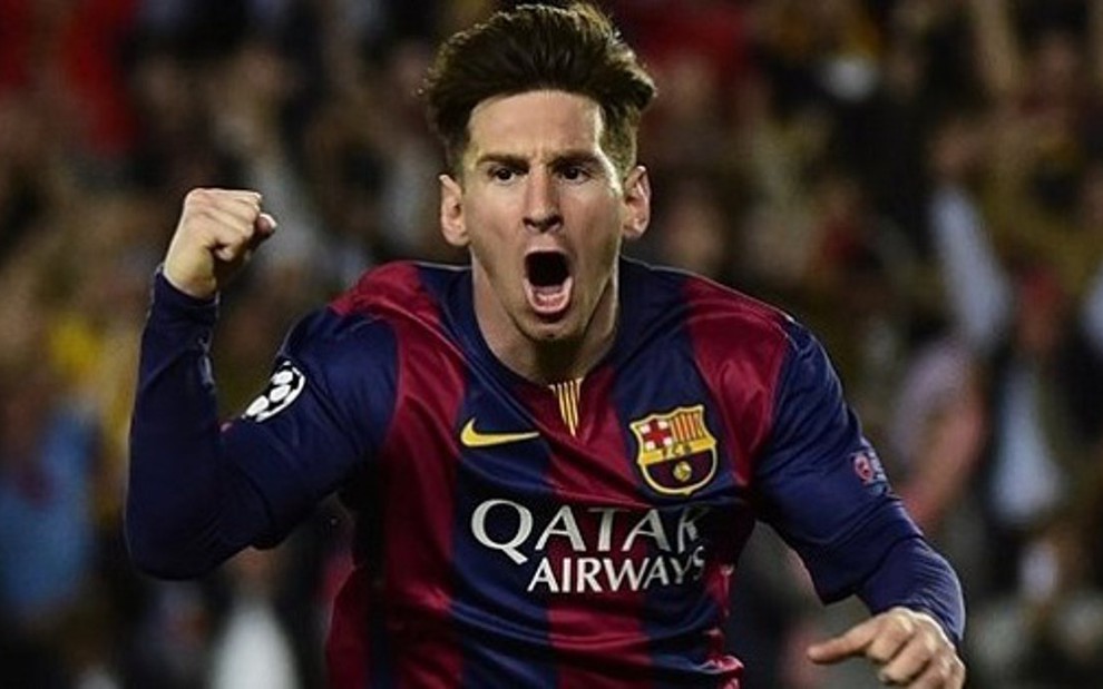 O argentino Lionel Messi, do Barcelona, celebra gol contra o Bayern de Munique na última quarta (6) - Divulgação/UEFA