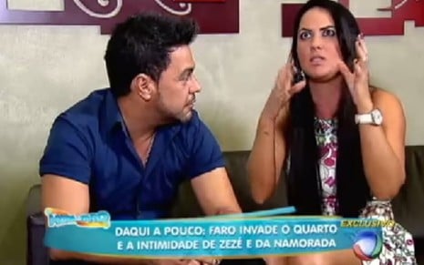 Zezé di Camargo e a namorada, Graciele Lacerda, em entrevista a Rodrigo Faro, na Record - Reprodução/TV Record