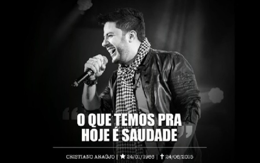 Imagem do cantor Cristiano Araújo, em redes oficiais, que encerrou Vídeo Show de ontem (24) - Reprodução/TV Globo