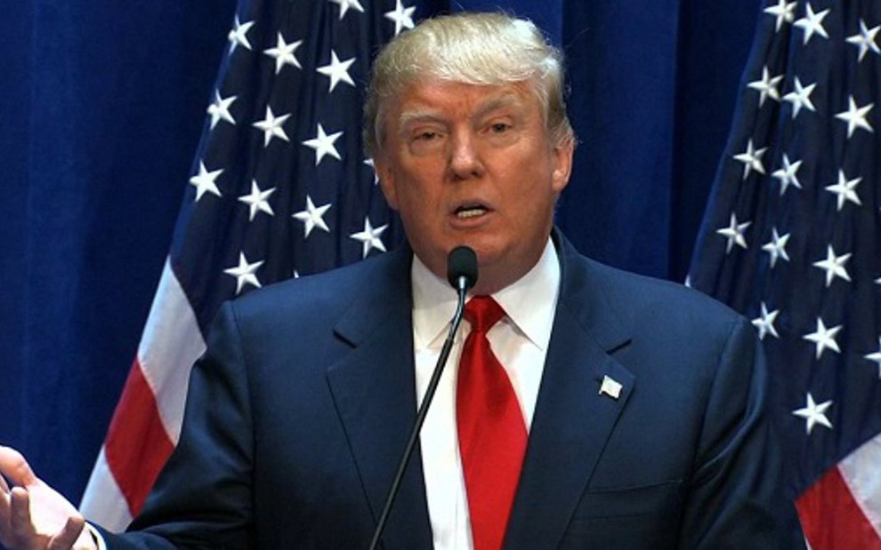 O empresário Donald Trump discursa em campanha para a Presidência dos EUA, no último dia 16 - Reprodução/Fox