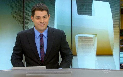 Evaristo Costa no Jornal Hoje do último sábado; telejornal bateu recorde de audiência do ano - Reprodução/TV Globo