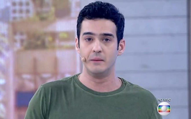 Marcos Veras no Encontro de ontem, que também foi apresentado por Tiago Leifert e Ana Furtado - Reprodução/TV Globo