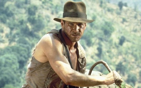 Harrison Ford em Indiana Jones e o Templo da Perdição; ator viveu o arqueólogo em quatro filmes da saga - Divulgação/Paramount