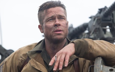 O ator Brad Pitt no filme Corações de Ferro (2014); ele assina uma coleção exclusiva de móveis de luxo - Divulgação/Columbia Pictures