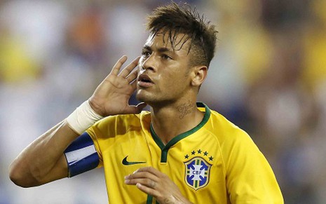 O atacante Neymar comemora um dos gols do Brasil no amistoso contra os Estados Unidos, ontem (8) - Rafael Ribeiro/CBF