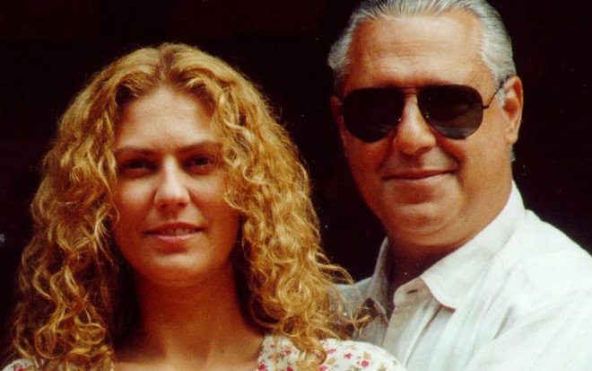 Os atores Patrícia Pillar e Antonio Fagundes durante gravações de O Rei do Gado (1996) - Divulgação/Globo