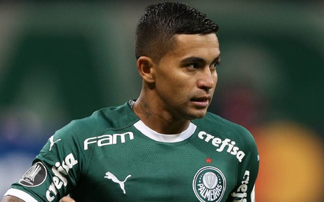 O atacante Dudu, do Palmeiras, no jogo contra o San Lorenzo, disputado ontem (8) pela Libertadores - Cesar Grecco/Ag. Palmeiras