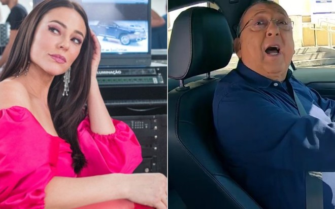 Vivi Guedes (Paolla Oliveira) e Galvão Bueno são rostos que fazem a Globo lucrar com propaganda - RAQUEL CUNHA/TV GLOBO e REPRODUÇÃO/TV GLOBO