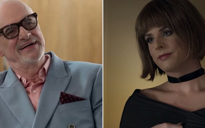 Marcos Caruso (Pedrinho) e Gabriel Sanches (Rúbia) em cenas de Pega Pega, da Globo - Reprodução/TV Globo
