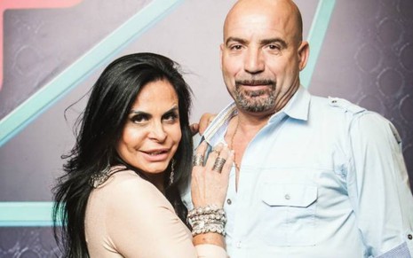 Gretchen e Carlos Marques no lançamento do reality Power Couple Brasil, da Record - DIVULGAÇÃO/RECORD TV
