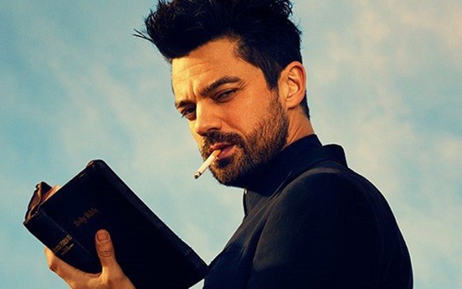 Dominic Cooper caracterizado como o reverendo transgressor Jesse Custer, de Preacher - Divulgação