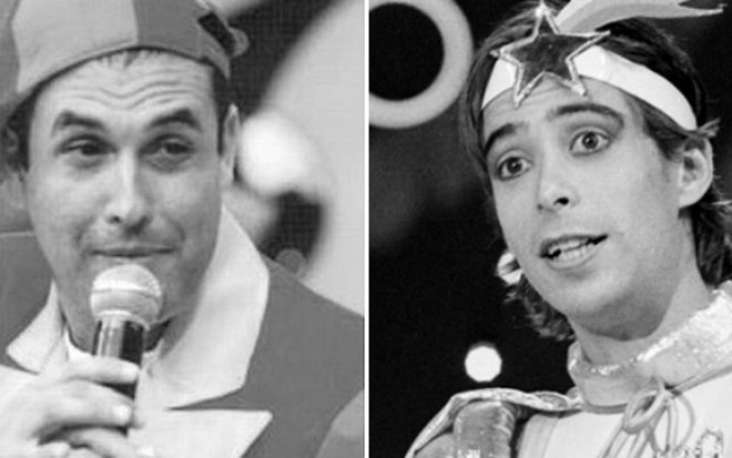 Sérgio Mallandro no Oradukapeta, do SBT, e Pedro Cardoso no Cometa Loucura, da Globo - Reprodução SBT/Globo