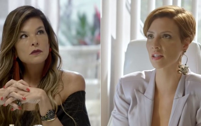 Cristiana Oliveira (Lara) e Camila Rodrigues (Sophia) são mãe e filha na novela Topíssima, da Record - Reprodução/Record