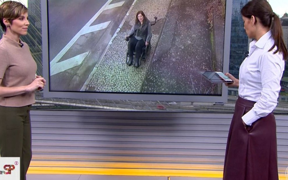Sem acessibilidade, jornalista cadeirante da Globo interrompe reportagem no  meio · Notícias da TV