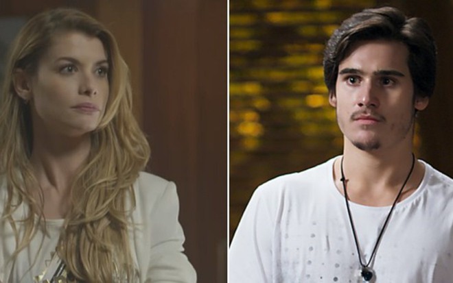 Alinne Moraes (Diana) e Nicolas Prattes (Zac) em cenas de Rock Story, novela das sete - Reprodução/TV Globo