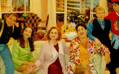 O elenco de Sai de Baixo no primeiro ano do programa, que foi recusado por Silvio Santos - Divulgação/TV Globo