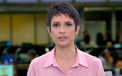 Sandra Annenberg comandou parte do plantão de jornalismo da Globo, que começou bem depois da Record - REPRODUÇÃO/TV GLOBO