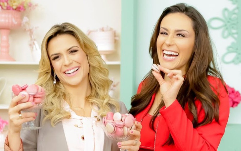 Beca Milano e Nadja Haddad mostram macarons do Bake Off Brasil: doces irresistíveis - Gabriel Cardoso/SBT