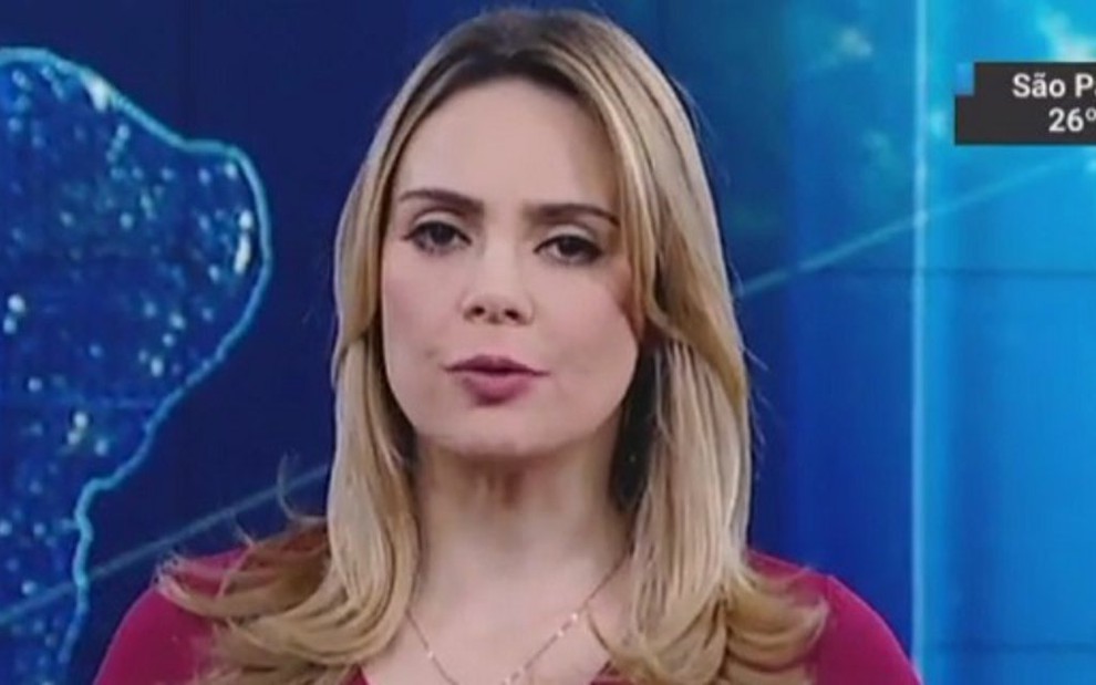 A apresentadora Rachel Sheherazade durante a edição de ontem (13) do telejornal SBT Brasil - Reprodução/SBT