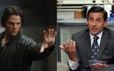 Jared Padalecki em Supernatural e Steve Carell em The Office: séries viraram piadas em 1º de abril - Divulgação/CW e NBC