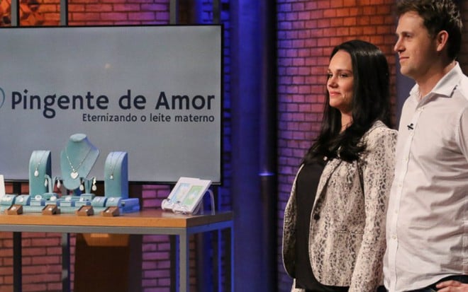 Os empreendedores Julia Moraes e Vagner Wolfart no episódio desta sexta (28) de Shark Tank - Divulgação/Canal Sony