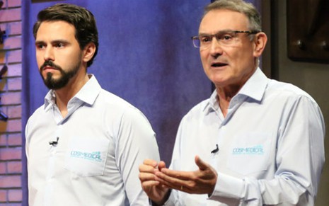 Os empreendedores Vitor e Álvaro de Oliveira, criadores do boné anti-calvície do Shark Tank - Divulgação/Sony