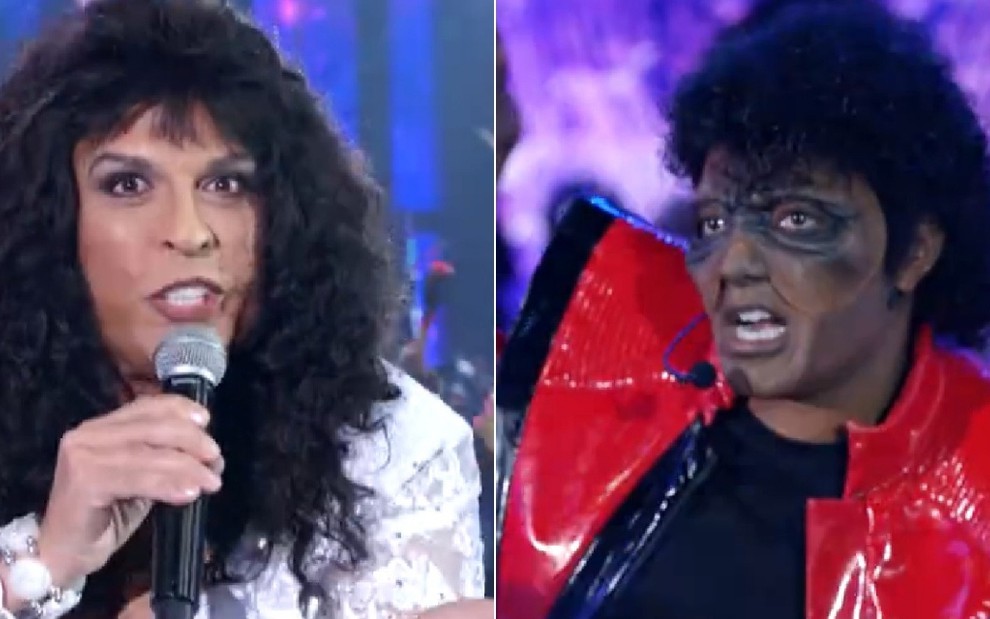 Ceará virou Simone e Ludmilla homenageou Michael Jackson: eles já cumpriram a 'cota drag' - Fotos: Reprodução/TV Globo