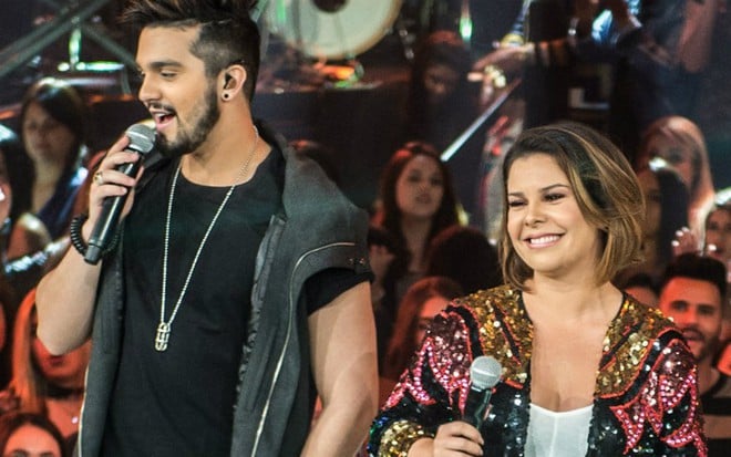 Luan Santana e Fernanda Souza apresentam o programa SóTocaTop juntos, na Globo - Fábio Rocha/TV Globo