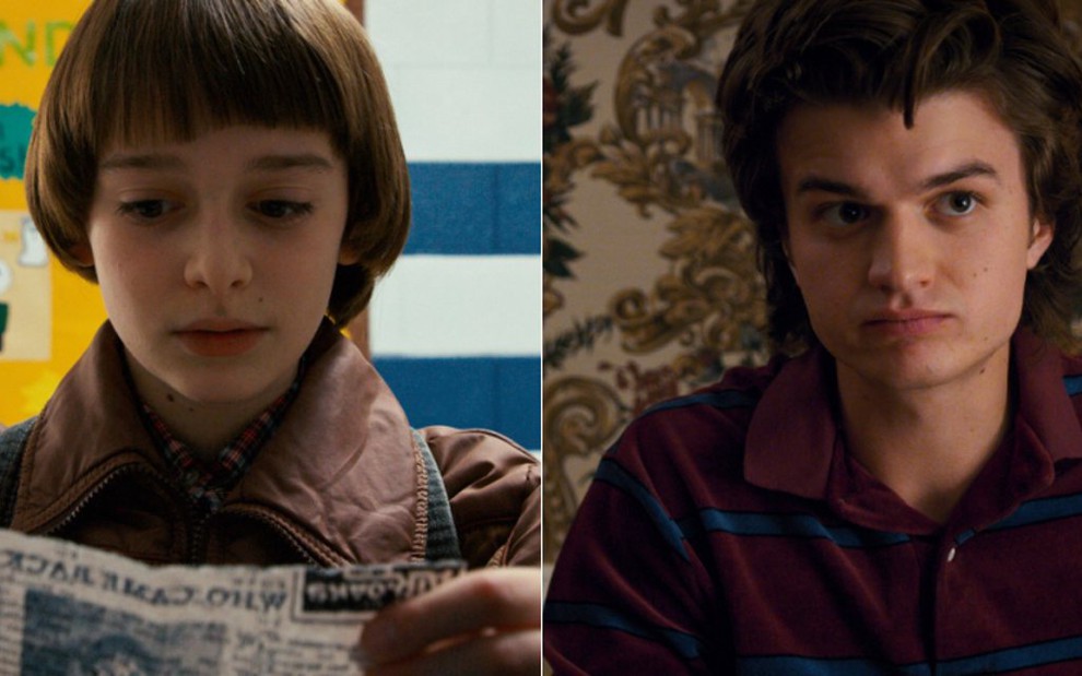 Noah Schnapp (Will) e Joe Keery (Steve) na segunda temporada de Stranger Things: sobrevida - Divulgação/Netflix