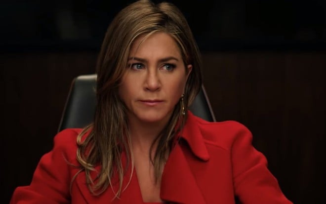 A atriz Jennifer Aniston, a eterna Rachel de Friends, em imagem do trailer da série The Morning Show - Reprodução/Apple