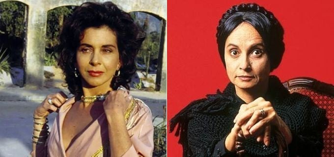 Betty Faria (à esq.) e Joana Fomm interpretaram as irmãs Tieta e Perpétua na novela de 1989 - Imagens: Reprodução/Globo