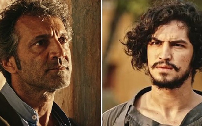 Domingos Montagner (Santo) e Gabriel Leone (Miguel) em cenas de Velho Chico - Reprodução/TV Globo