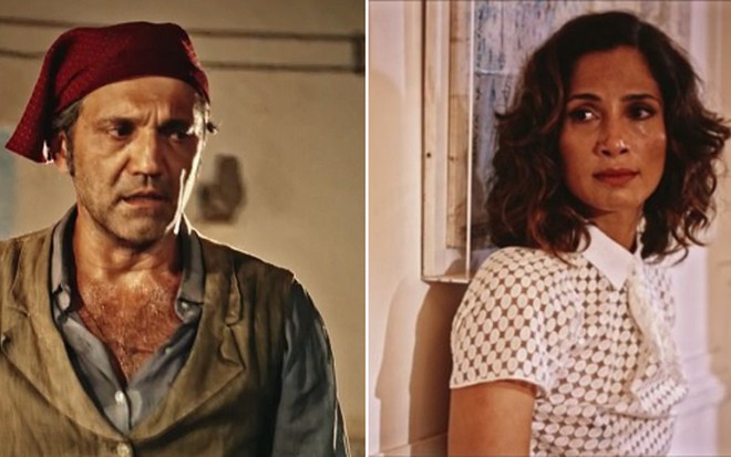 Domingos Montagner (Santo) e Camila Pitanga (Tereza) em cenas de Velho Chico - Reprodução/TV Globo