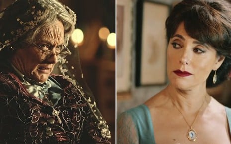 Selma Egrei (Encarnação) e Christiane Torloni (Iolanda) em cenas de Velho Chico - Reprodução/TV Globo