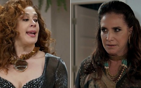 Lidiane (Claudia Raia) e Mercedes (Totia Meireles) vão ter uma discussão feia em Verão 90 - Reprodução/TV Globo