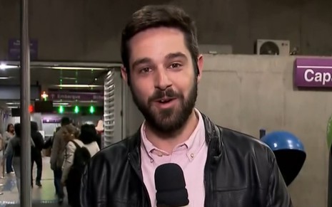 Victor Bonini durante o Bom Dia São Paulo desta quarta-feira (31); repórter se despediu da Globo - REPRODUÇÃO/TV GLOBO
