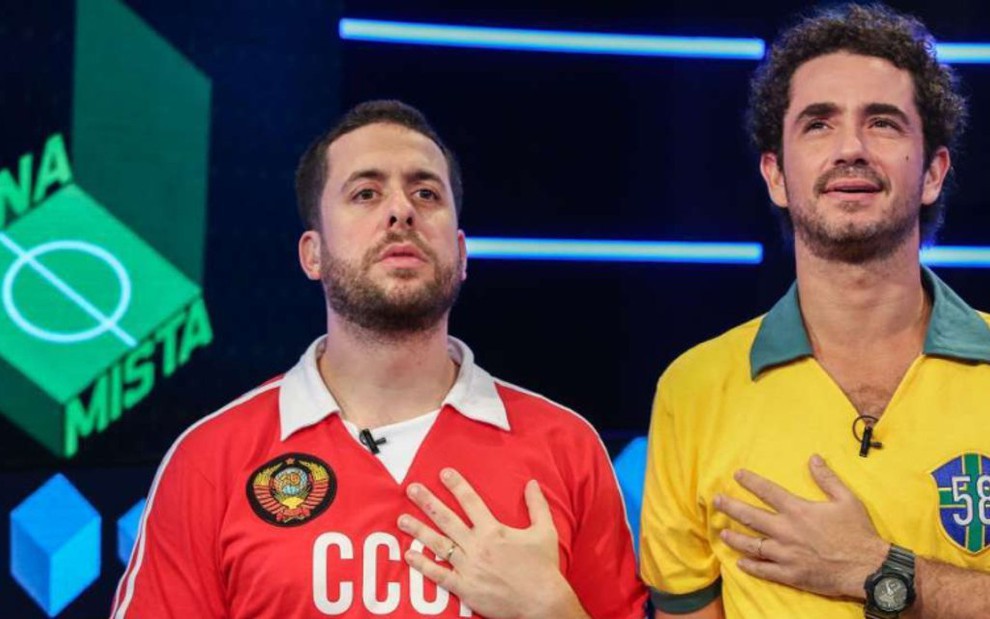 Maurício Meirelles e Felipe Andreoli no Zona Mista: programa de humor realmente engraçado - Divulgação/Sportv