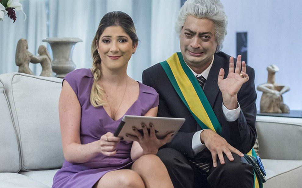 Dani Calabresa e Fernando Caruso interpretam Marcela e Michel Temer no Zorra - Paulo Belote/TV Globo