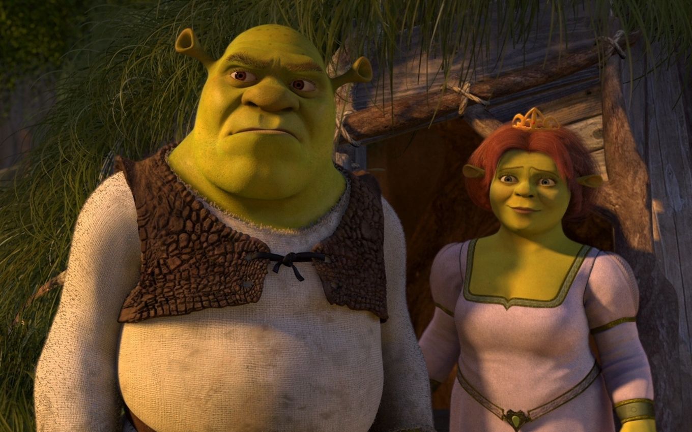 Shrek: Amor, você foi pro pântano hoje? Fiona: Não. Shrek: E esse