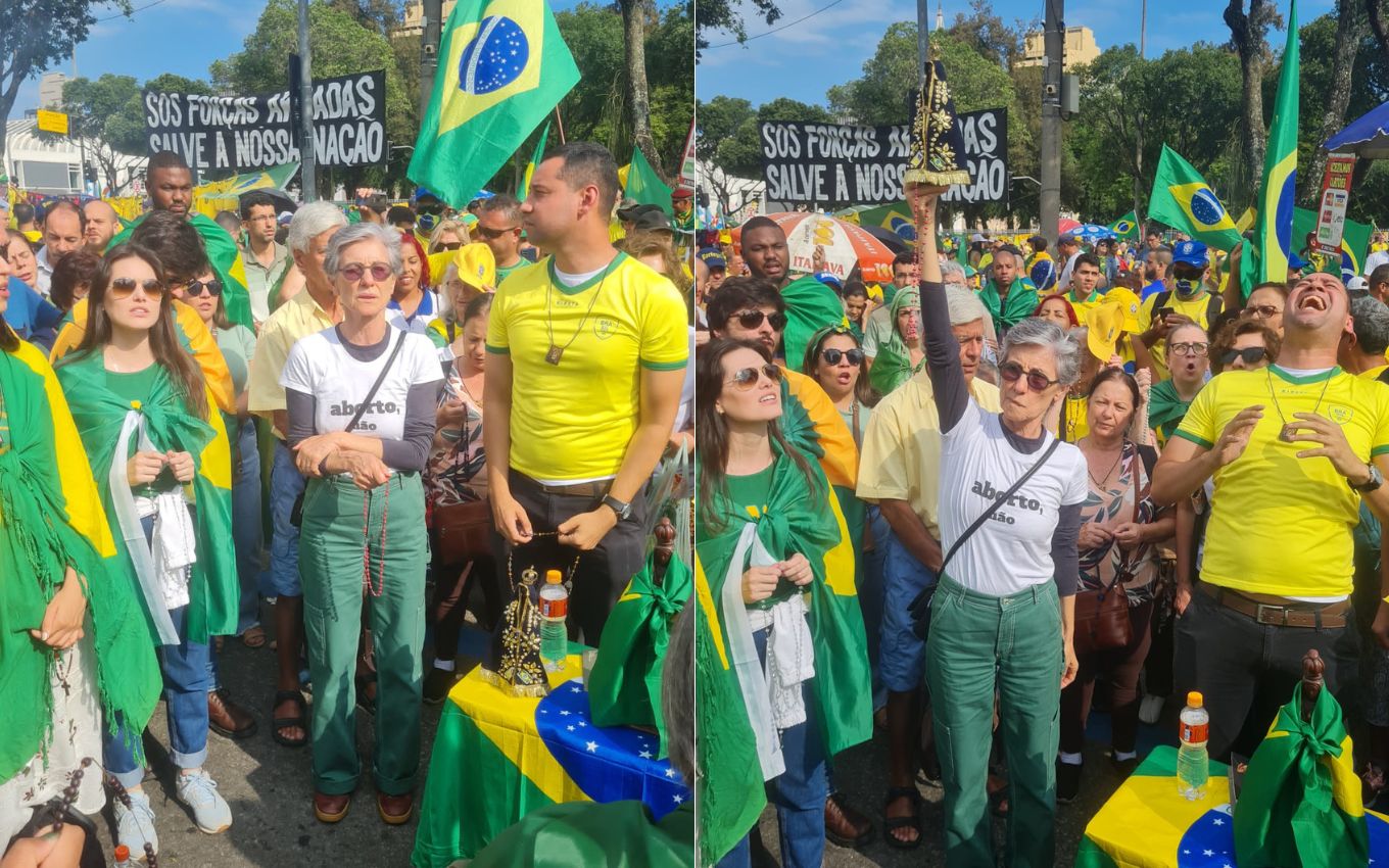 Cassia Kis em manifestação bolsonarista
